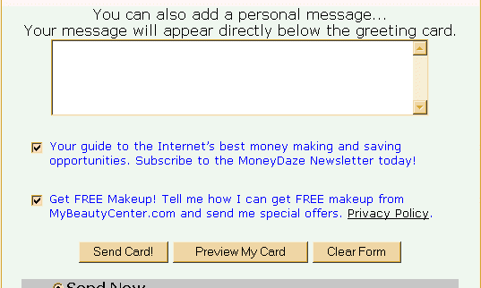 the spam section of 2000greetings.com