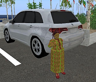 Iyoba stands among the undriveable cars
