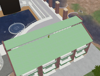 An aerial view of the University of Idaho Commons