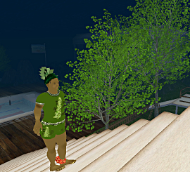 Climbing the steps to the main building on Trenza Resort