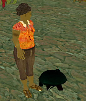 Iyoba in her tree frog shirt