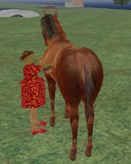 Iyoba brushes a horse at Central Texas College