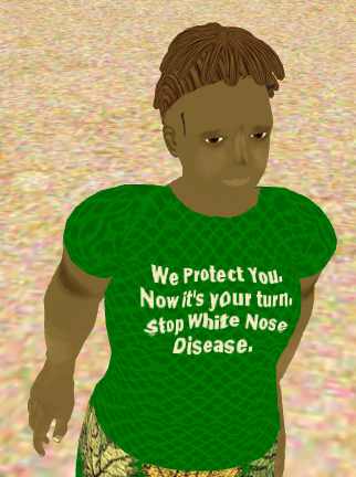 This is our kanga slogan. It's about white nose disease