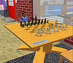 Iyoba enjoys a game of chess