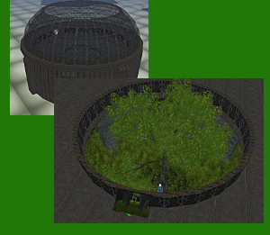 The round house held a small and elegant forest. IT's not the last one in Second Life.