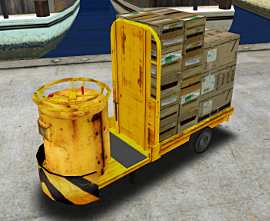 forklift by the sea