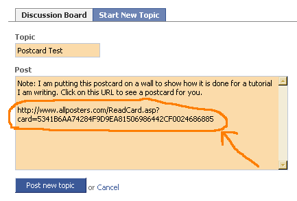 Inserting a link into Facebook