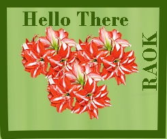 Striped amaryllis on green background