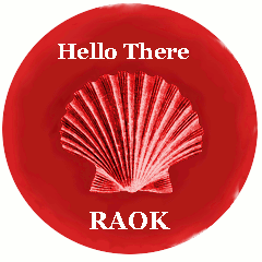 Red scallop shell circle
