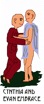 Cynthia and Evan embrace.