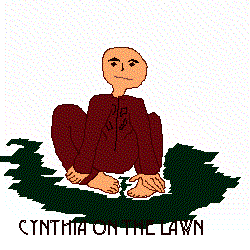 Cynthia on the lawn