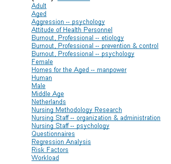 Here is a list of subject headings